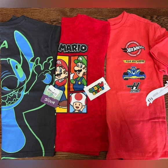 Super Mario and Hot Wheels Graphic T-Shirts - Picture 1 of 1